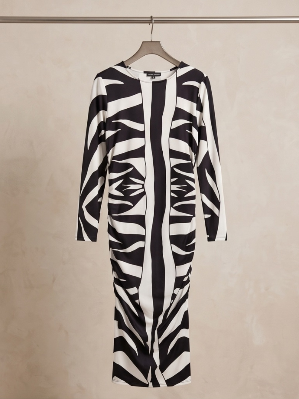 Striking Buxom Couture Black and White Zebra Print Dress